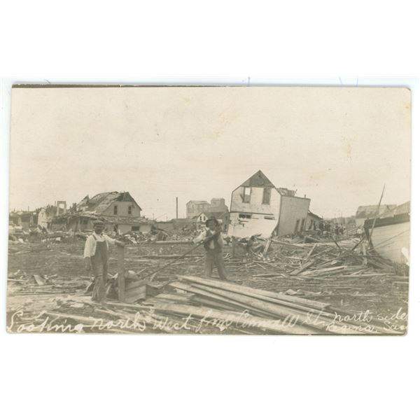 RPPC – Aftermath of the 1912 Regina, SK Cyclone.  “Looking North West From Cornwal