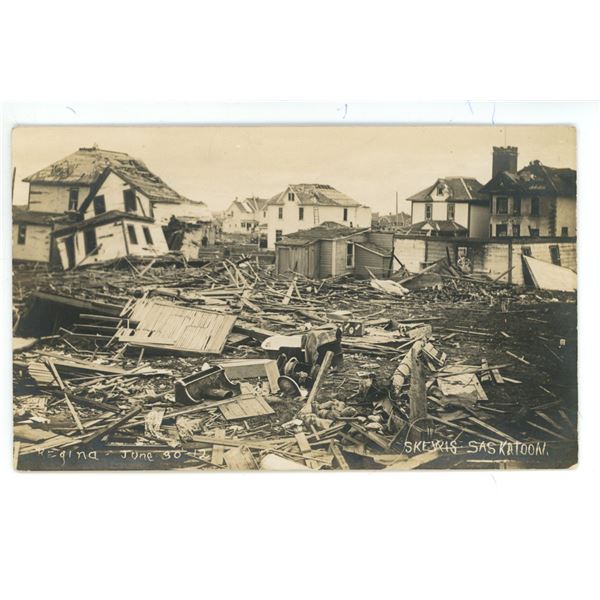 RPPC - Aftermath of the 1912 Regina, SK Cyclone.  Written on back:  “All this was done in 3