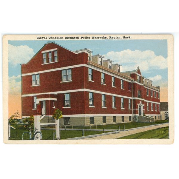 Vintage Post Card – “Royal Canadian Mounted Police Barracks, Regina, Sask.[x=#8221