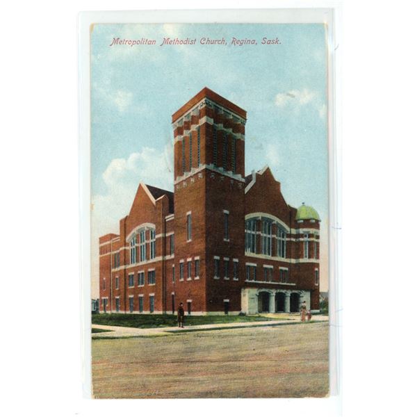 1909 Post Card – “Metropolitan Methodist Church, Regina, Sask.”  Posted.