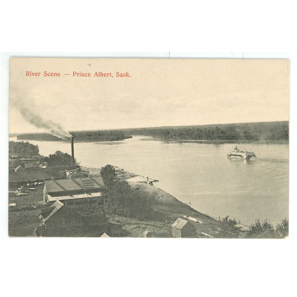 1908 Post Card – “River Scene – Prince Albert, Sask.”