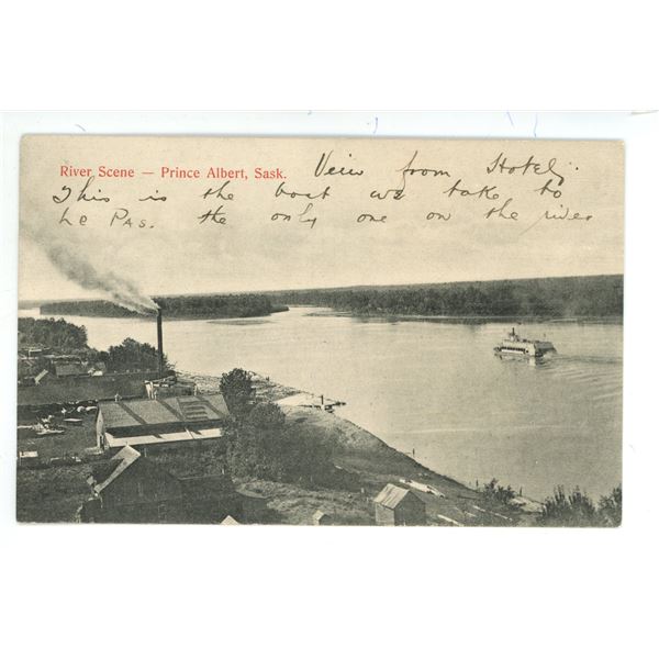 Vintage Post Card – “River Scene – Prince Albert, Sask.”