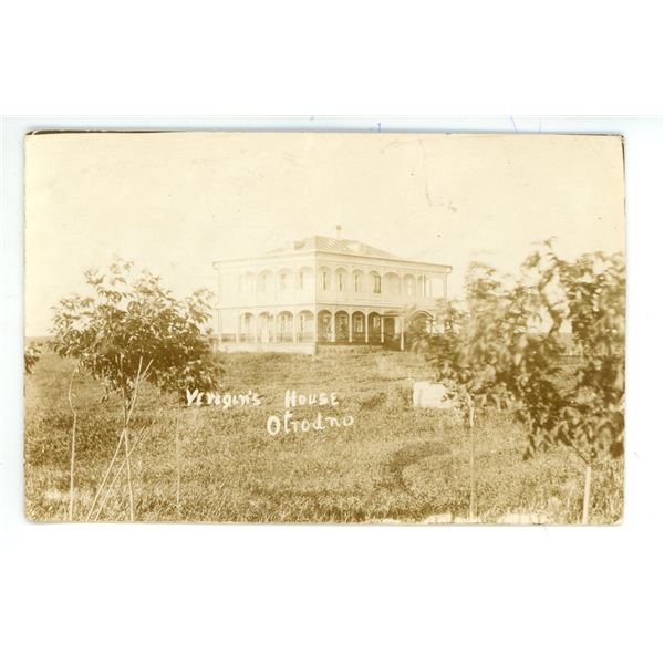 Vintage RPPC – “Verigin’s House, Otrodno”.  Doukhobour Settlemen