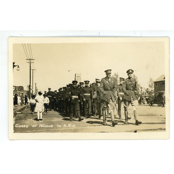 Vintage RPPC – “Guard of Honour to HRH”.  Date & Location Unknown.  Likel
