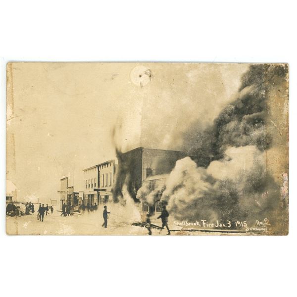 RPPC – “Shellbrook Fire Jan 3rd, 1915.  No. 2”.  Shellbrook, Sask.