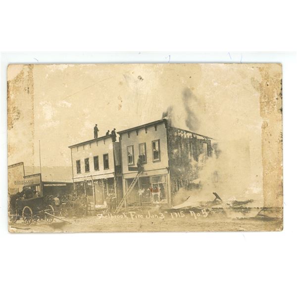 RPPC – “Shellbrook Fire Jan 3rd, 1915.  No. 5”.  Shellbrook, Sask.