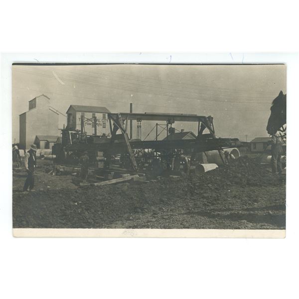 Early 1900’s RPPC – Men Working Steam Powered Trenching Machine (?) Regina, Sask.
