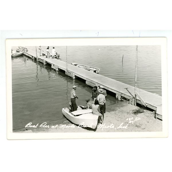 Vintage RPPC – “Boat Pier at Meota Beach.  Meota, Sask.”