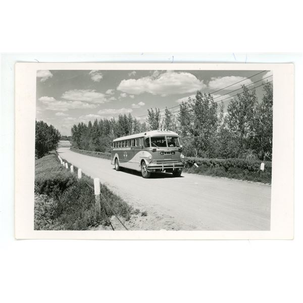 Vintage RPPC – Bus Heading to Regina, Sask.