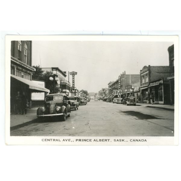 Vintage RPPC – “Central Ave., Prince Albert, Sask., Canada”