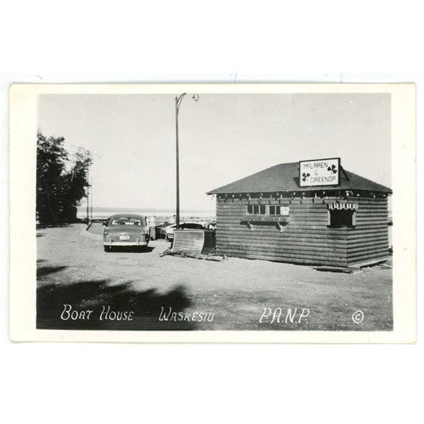 Vintage RPPC – “Boat House.  Waskesiu.  P.A.N.P.”  Sask.