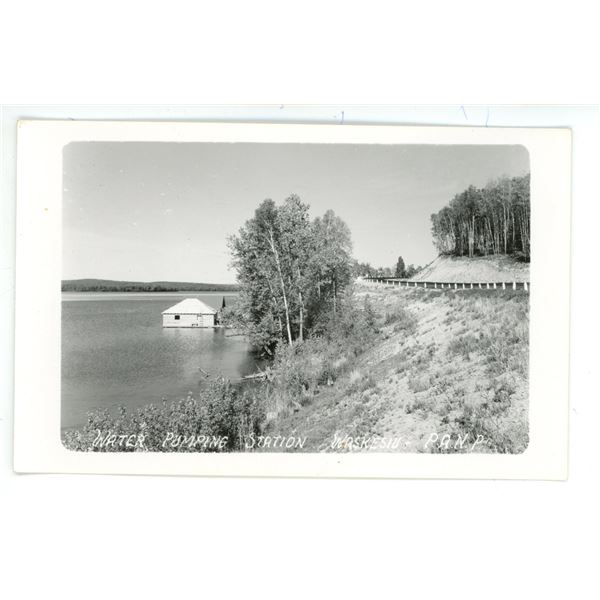 Vintage RPPC – “Water Pumping Station.  Waskesiu.  P.A.N.P.” Sask.