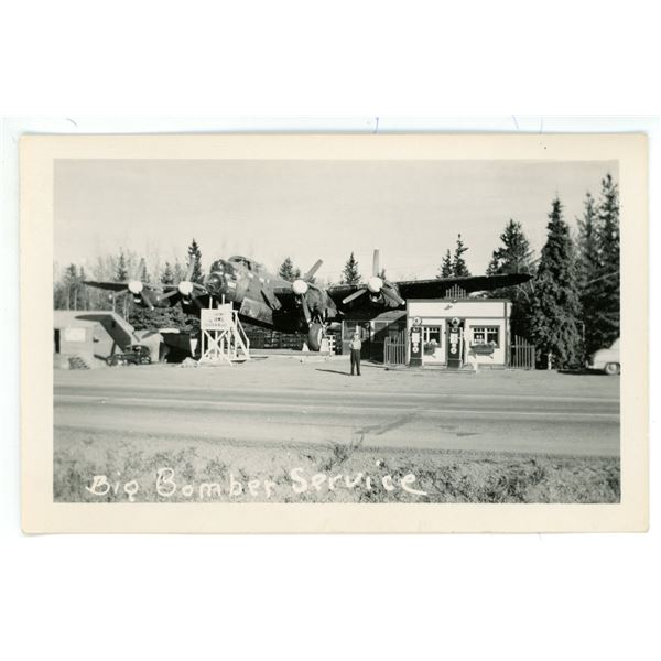 Vintage RPPC – “Big Bomber Service”.  Red Deer, AB.