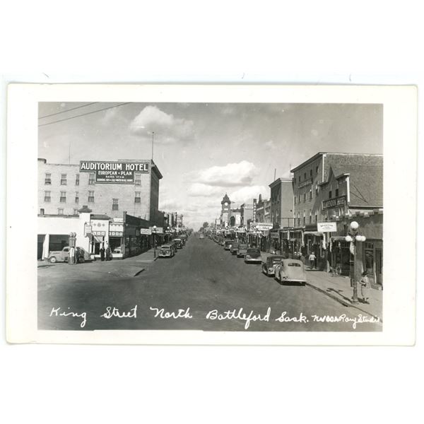 Vintage RPPC – “King Street, North Battleford, Sask.”
