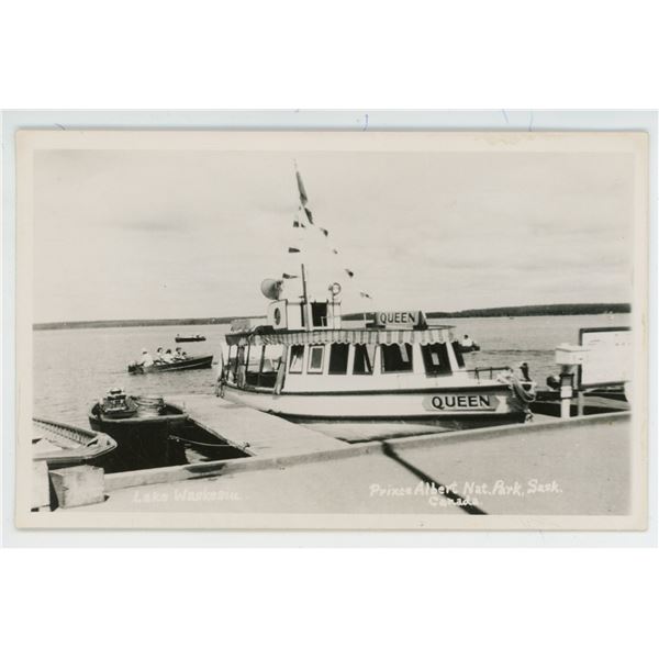 Vintage RPPC – “Lake Waskesiu.  Prince Albert Nat. Park, Sask. Canada”