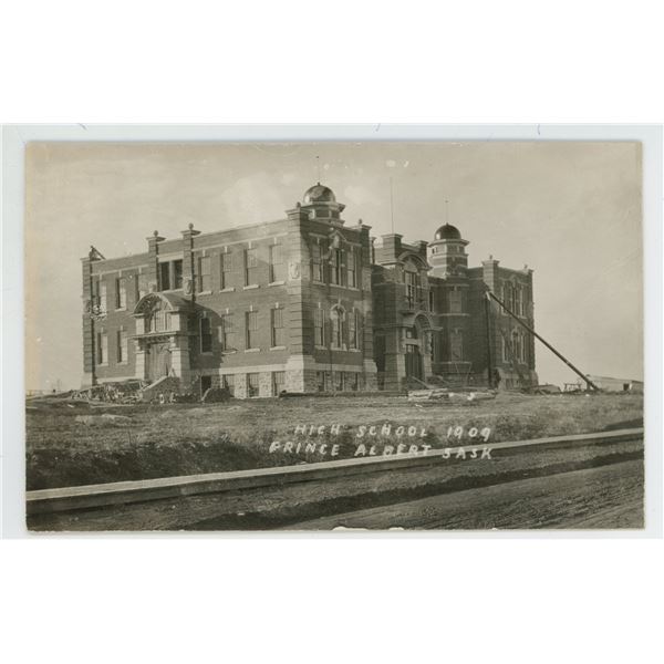1909 RPPC – “High School 1909.  Prince Albert, Sask.”