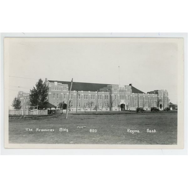 Early 1900’s RPPC – “The Armouries Bldg.  820.  Regina, Sask.”