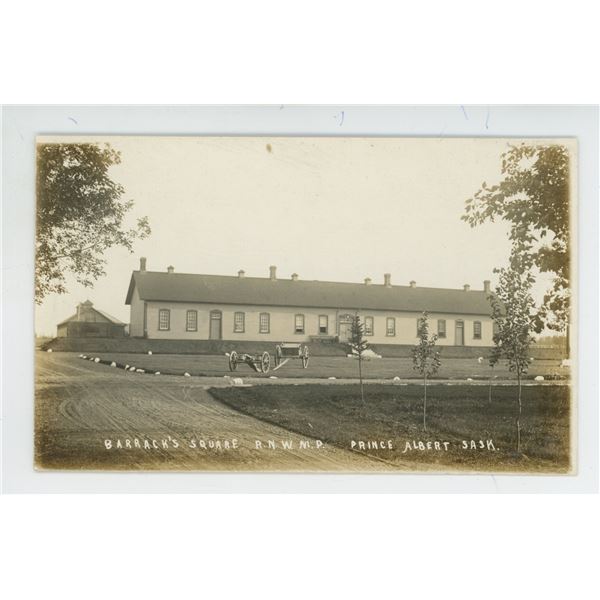 Early 1900’s RPPC – “Barrack’s Square.  R.N.W.M.P.  Prince Alber