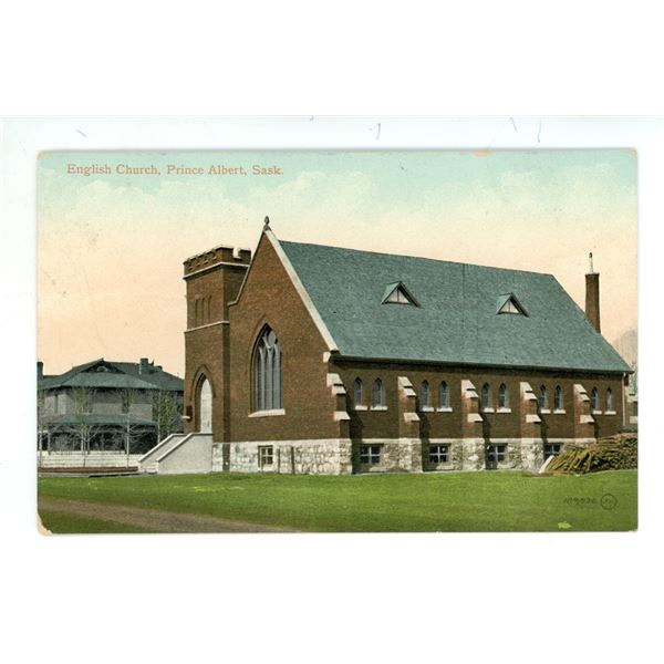 Vintage Post Card – “English Church, Prince Albert, Sask.”  Posted.