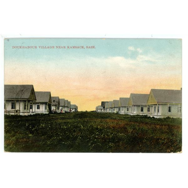 1909 Post Card – “Doukhobour Village Near Kamsack, Sask.”  Posted.