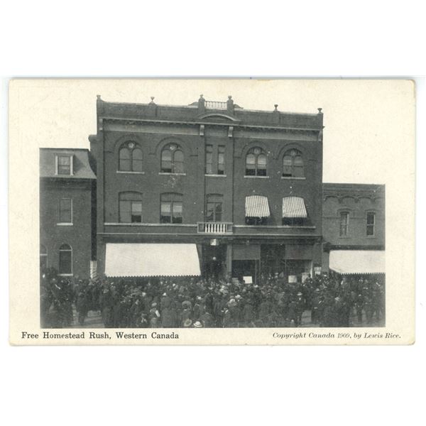 Vintage Post Card – “Free Homestead Rush, Western Canada.”  Moose Jaw, Sa