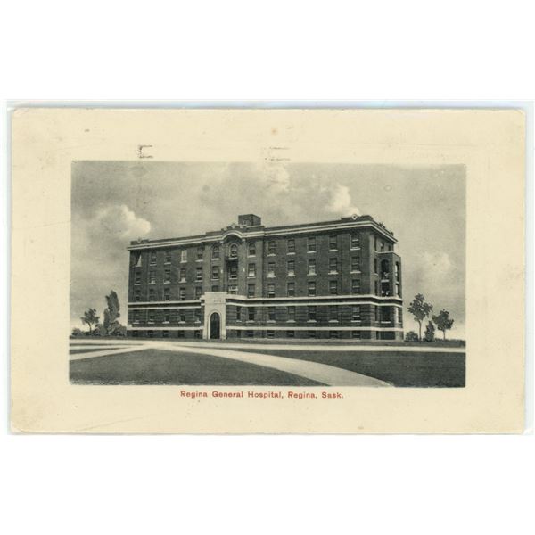 1913 Post Card – “Regina General Hospital, Regina, Sask.”  Posted