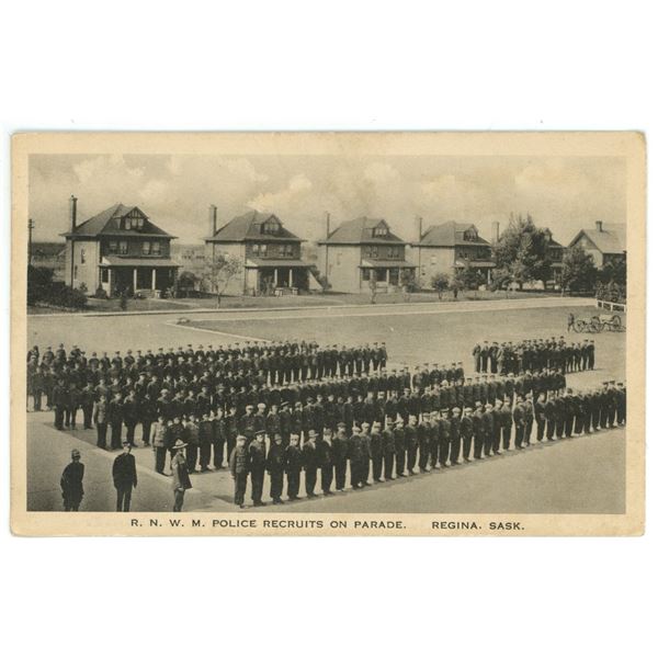 Vintage Post Card – “R.N.W.M. Police Recruits on Parade.  Regina, Sask.”