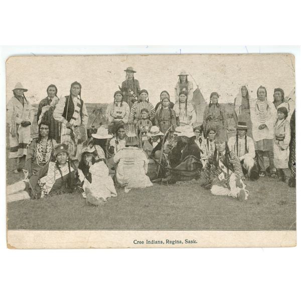 1913 Post Card – “Cree Indians, Regina, Sask.”  Posted