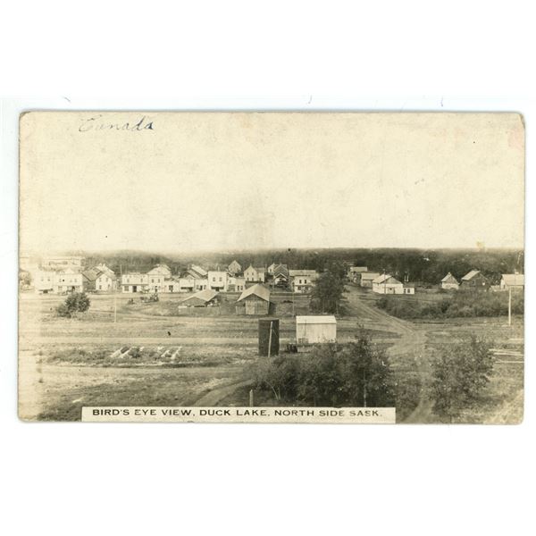Early 1900’s RPPC – “Bird’s Eye View.  Duck Lake, North Side, Sa