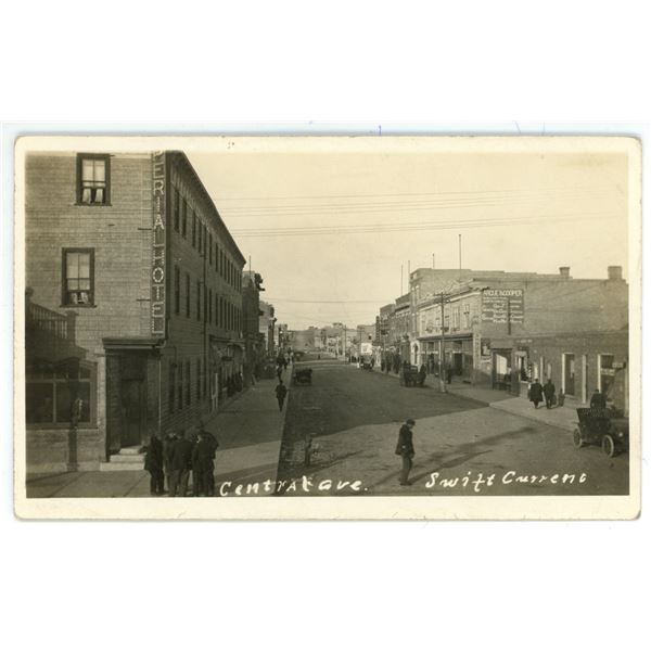 1913 RPPC – “Central Ave.  Swift Current.”
