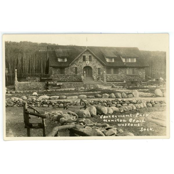 Vintage RPPC – “Government Park.  Manitou Beach.  Watrous, Sask.”  Posted