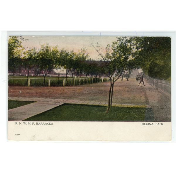 1906 Post Card – “R.N.W.M.P. Barracks” Regina, Sask.