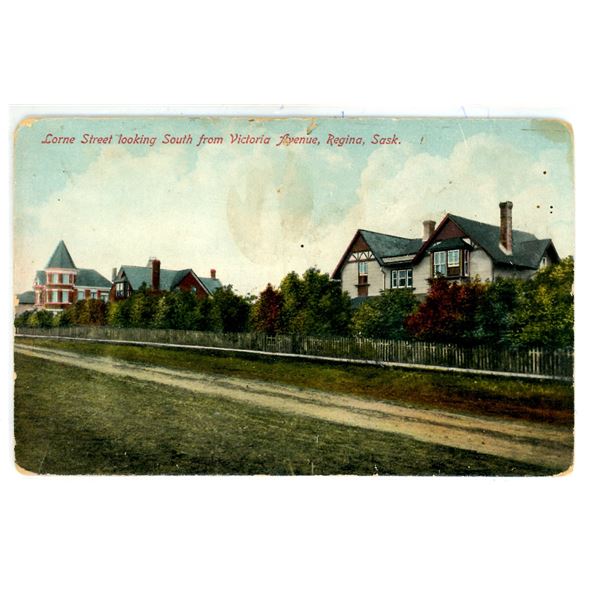 Vintage Post Card – “Lorne Street Looking South from Victoria Avenue, Regina, Sask