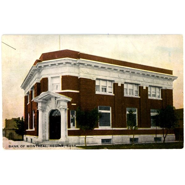 Vintage Post Card – “Bank of Montreal, Regina, Sask.”
