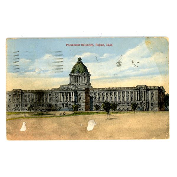 1914 Post Card – “Parliament Buildings, Regina, Sask.”