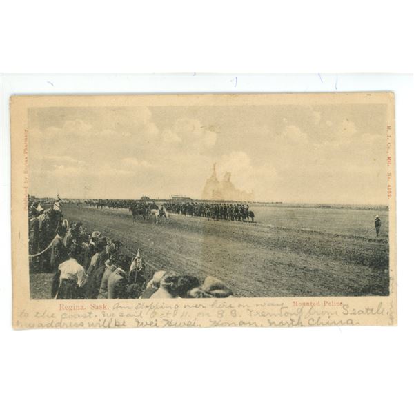 Early 1900’s Post Card – “Regina, Sask.  Mounted Police.”