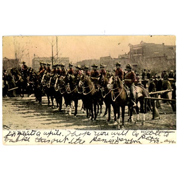 Vintage Post Card – “R.N.W.M.P. Regina, Sask.”  Posted.