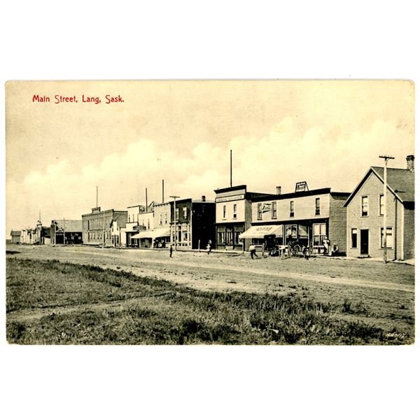 Vintage Post Card – “Main Street, Lang, Sask.”