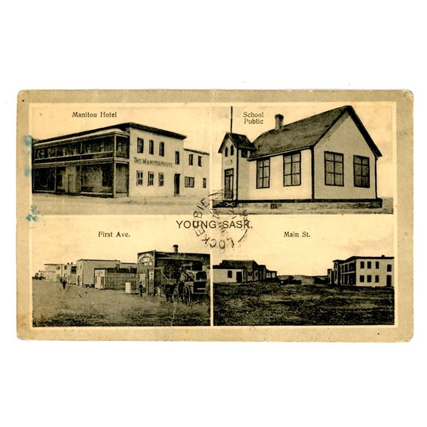 1912 Post Card – “Young, Sask”.  Posted.