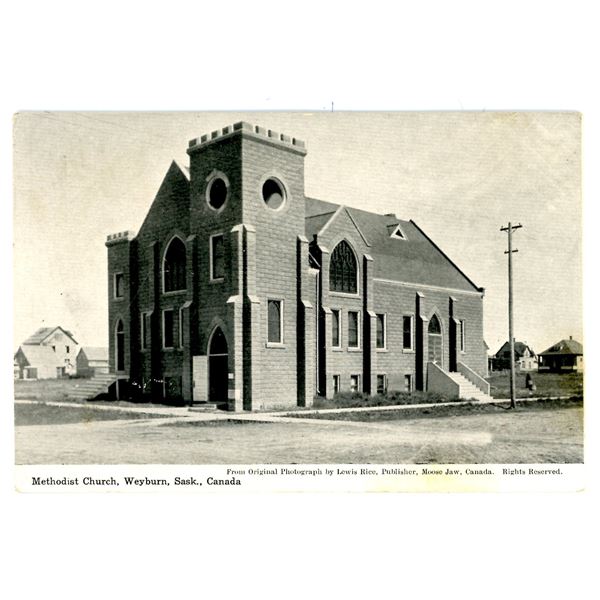 Vintage Post Card – “Methodist Church, Weyburn, Sask., Canada”