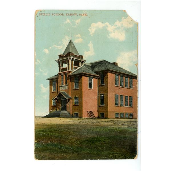 Vintage Post Card – “Public School, Elbow, Sask.”