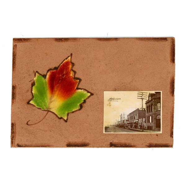 Vintage Leather Postcard.  Regina, Sask.