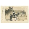 Image 1 : Vintage Postcard depicting an 1885 image of Kitsipimi Otunna (Tsuut'ina) near Calgary, AB.  Postmark