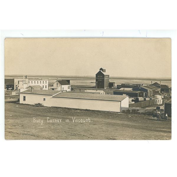 Early 1900’s RPPC – “Busy Corner in Viscount”, Sask.