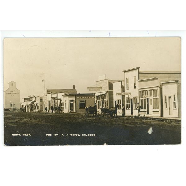 1912 RPPC – “Unity, Sask.”  Posted.