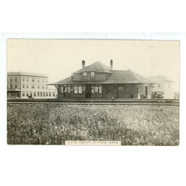 Early 1900’s RPPC – “C.P.R. Depot.  Elfros, Sask.”