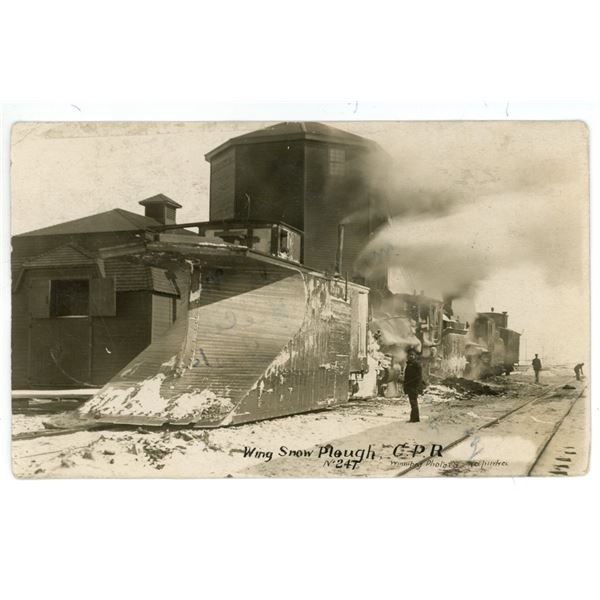1908 RPPC – “Wing Snow Plough, C.P.R.”  Postmarked Winnipeg, Man.