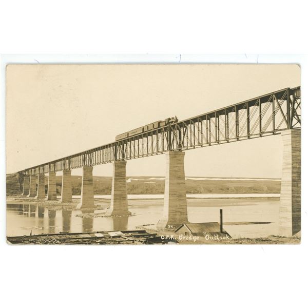 1913 RPPC – “C.P.R. Bridge.  Outlook.” Sask.