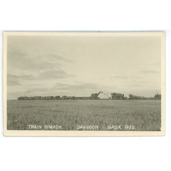 RPPC – “Train Smash.  Davidson, Sask.  1922”