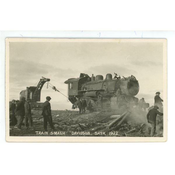 RPPC – “Train Smash.  Davidson, Sask.  1922”